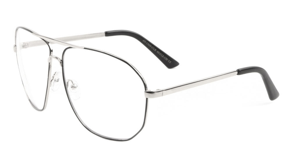 Metal Aviators Clear Lens Wholesale Bulk Glasses