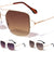 Squared Rimless Aviators Wholesale Sunglasses
