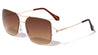 Squared Rimless Aviators Wholesale Sunglasses