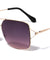 Squared Rimless Aviators Wholesale Sunglasses
