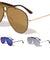 Top Bar Rimless Solid One Piece Lens Aviators Wholesale Sunglasses