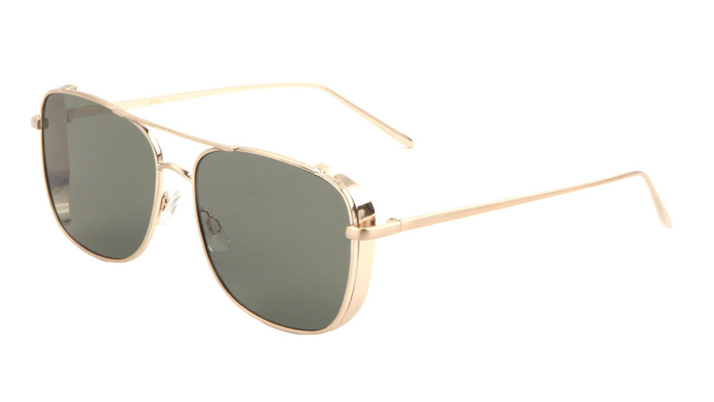 Squared Side Shield Aviators Wholesale Sunglasses
