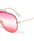 Triple Oceanic Color Solid One Piece Lens Top Bar Aviators Wholesale Sunglasses