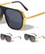 Flat Top Side Metal Shield Aviators Wholesale Sunglasses