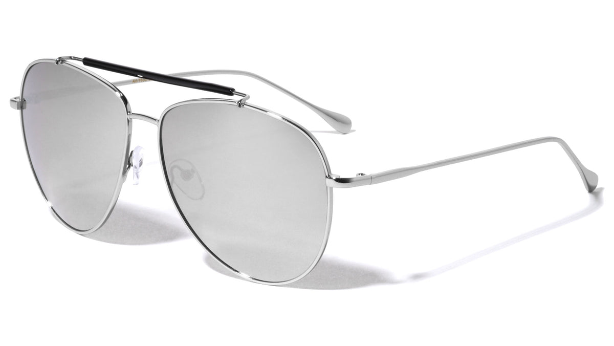 Top Bar Aviators Color Mirror Sunglasses Wholesale