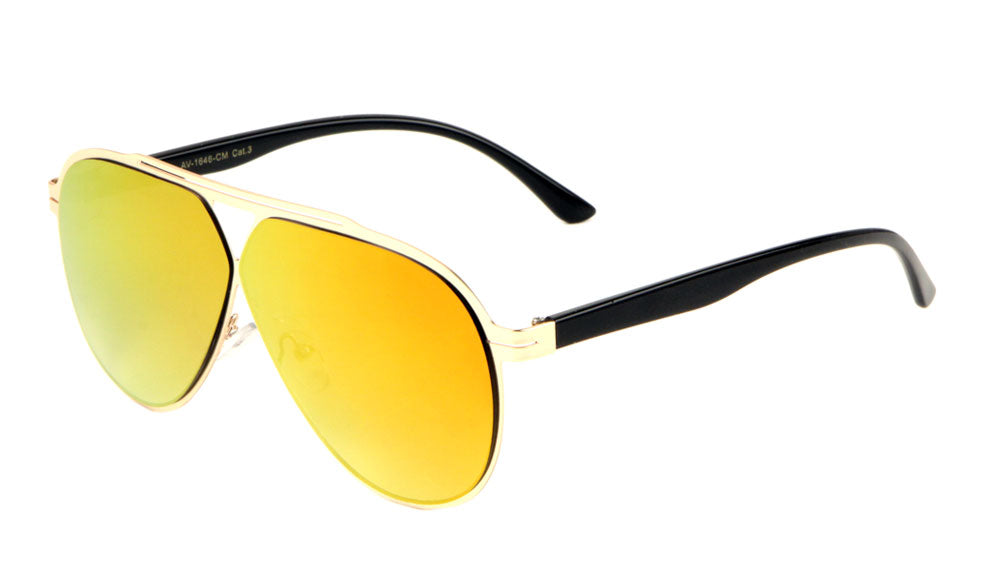Aviators Color Mirror Triangular Cutout Sunglasses Wholesale