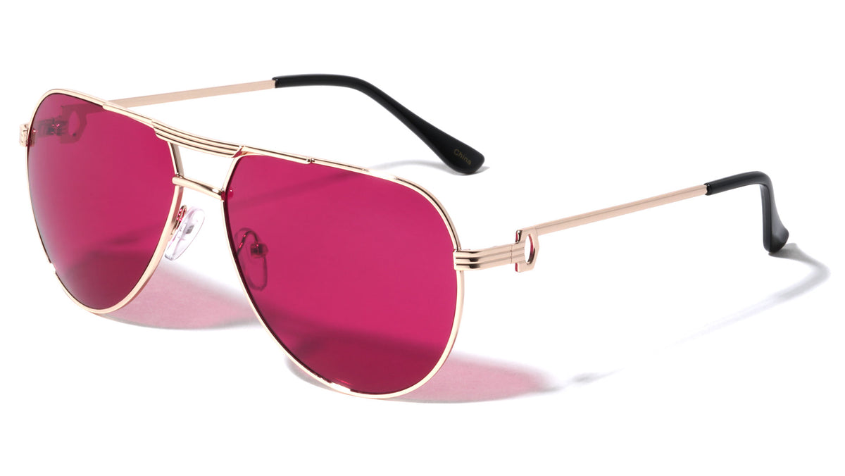 Groved Fashion Aviators Sunglasses Wholesale