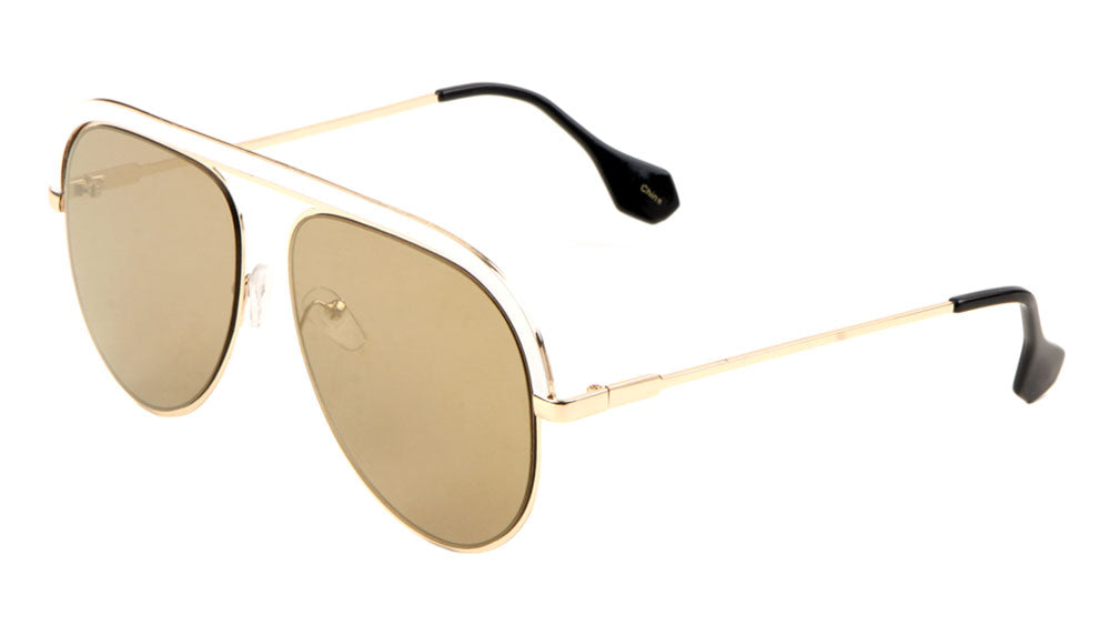 Thick Top Rim Aviators Wholesale Sunglasses