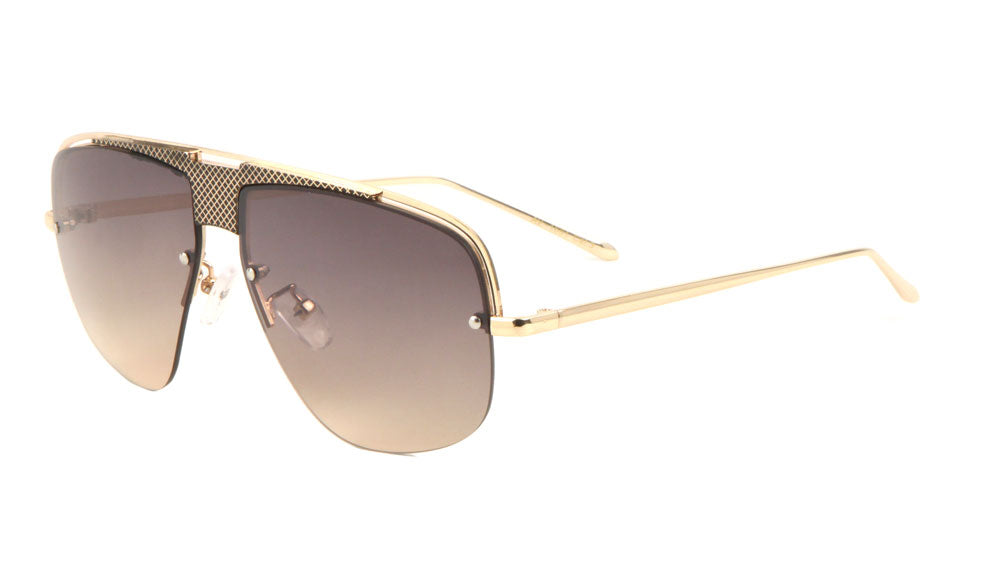 Thick Plate Semi-Rimless Aviators Sunglasses Wholesale