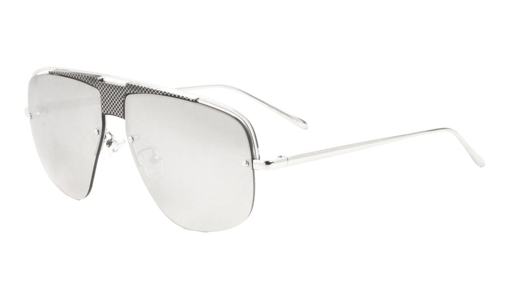 Thick Plate Semi-Rimless Aviators Sunglasses Wholesale
