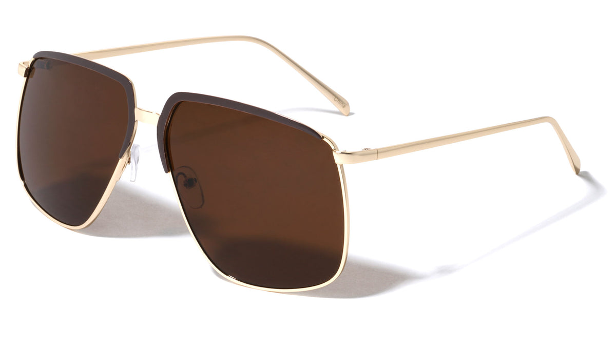 Accented Color Brow Butterfly Aviators Wholesale Sunglasses