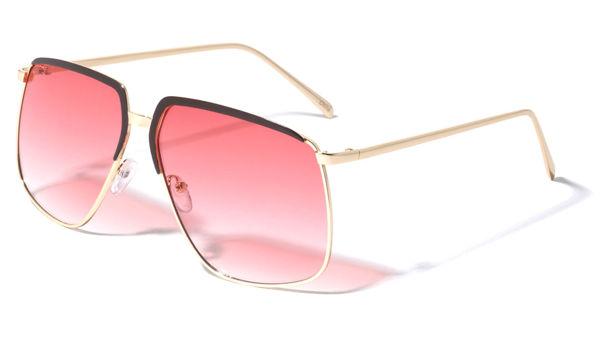 Accented Color Brow Butterfly Aviators Wholesale Sunglasses