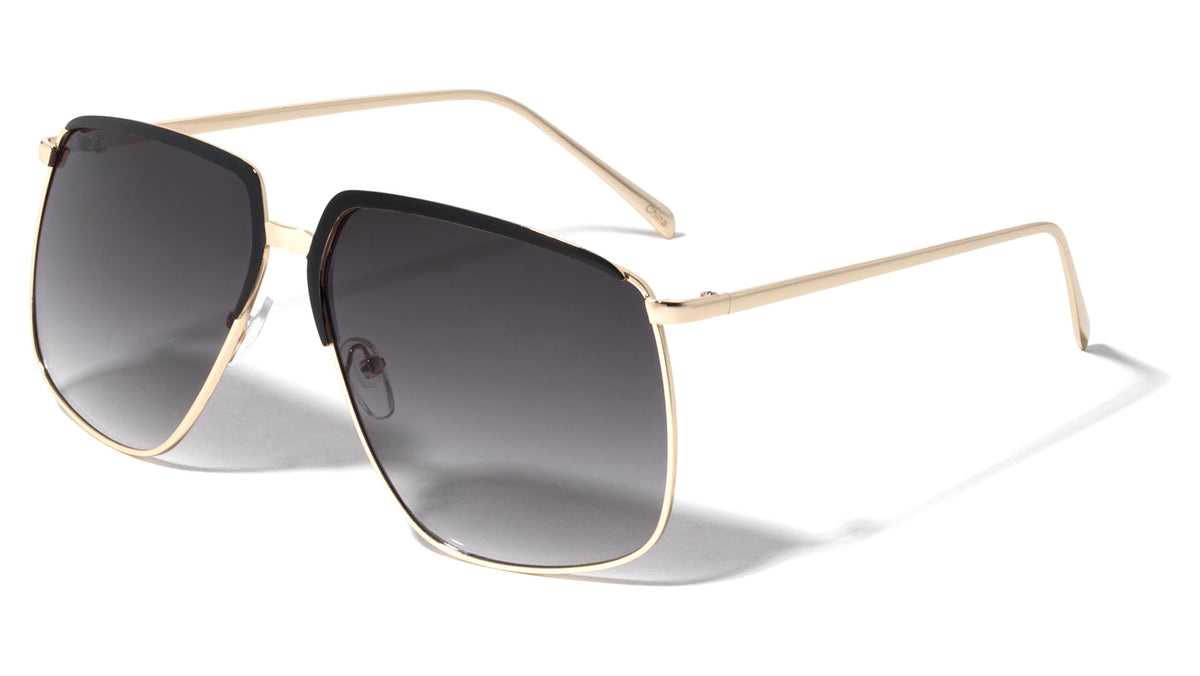 Accented Color Brow Butterfly Aviators Wholesale Sunglasses
