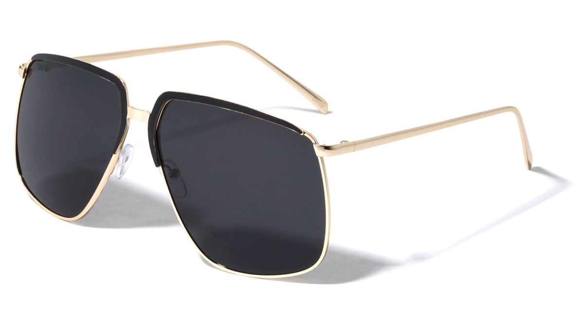 Accented Color Brow Butterfly Aviators Wholesale Sunglasses