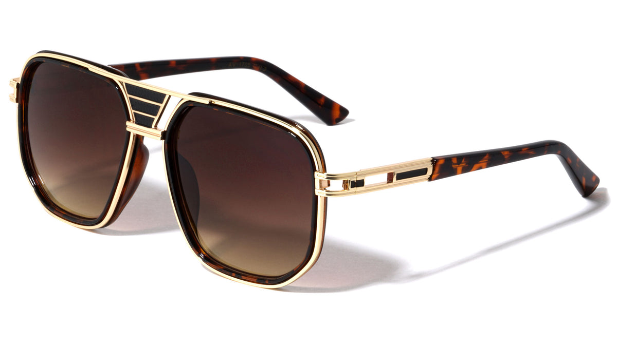 Squared Deco Fashion Aviators Wholesale Sunglasses