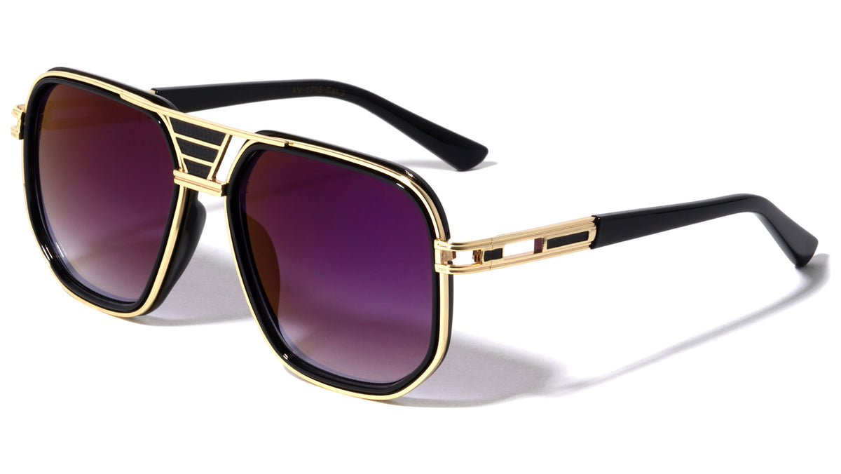 Squared Deco Fashion Aviators Wholesale Sunglasses