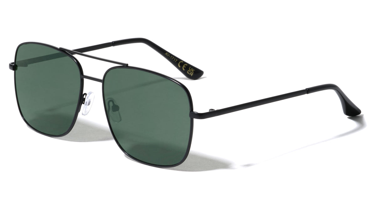 Flat Lens Squared Aviators Wholesale Sunglasses