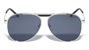 Bridgeless Top Bar Accent Aviators Wholesale Sunglasses
