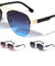 Three Color Bar Temple Semi-Rimless Aviators Wholesale Sunglasses