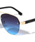 Three Color Bar Temple Semi-Rimless Aviators Wholesale Sunglasses