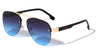 Three Color Bar Temple Semi-Rimless Aviators Wholesale Sunglasses