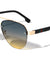 Three Color Bar Temple Semi-Rimless Aviators Wholesale Sunglasses