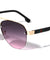 Three Color Bar Temple Semi-Rimless Aviators Wholesale Sunglasses