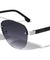 Three Color Bar Temple Semi-Rimless Aviators Wholesale Sunglasses