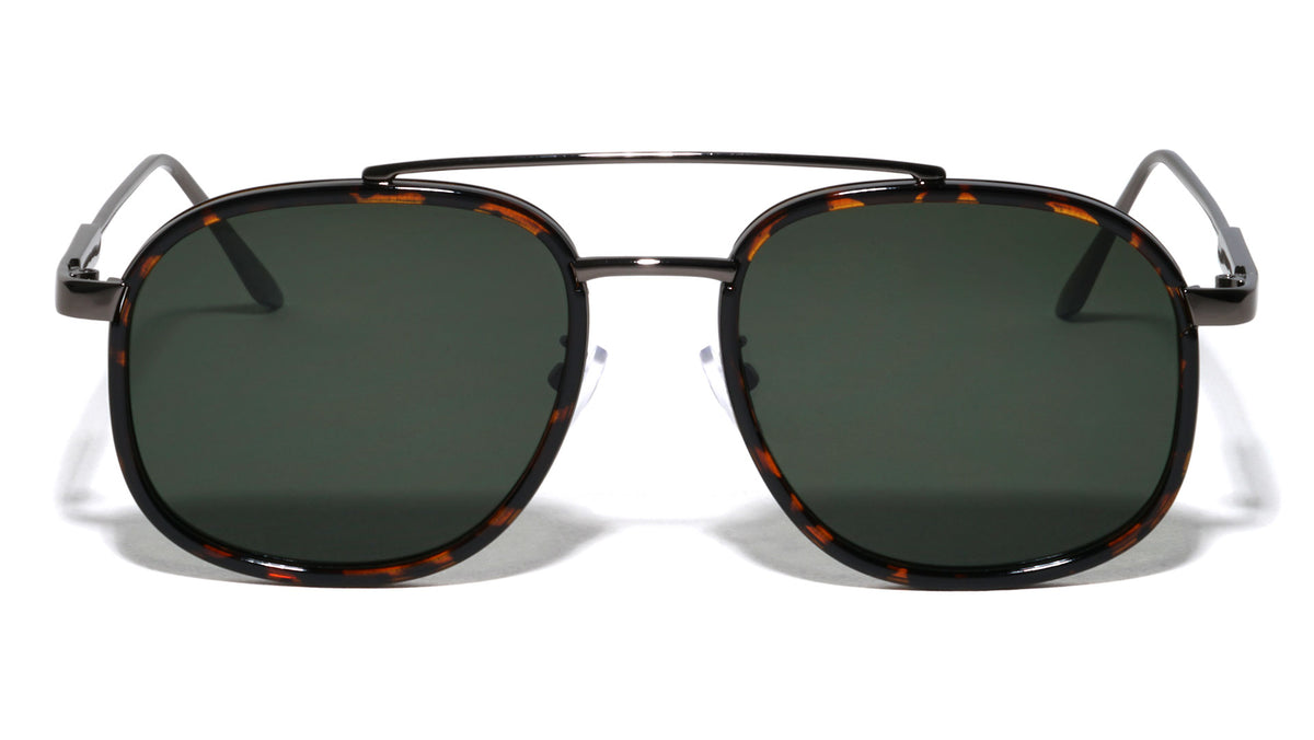 Double Metal-Plastic Frame Modern Square Aviators Wholesale Sunglasses