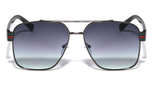 Three Color Bar Hinge Modern Square Aviators Wholesale Sunglasses