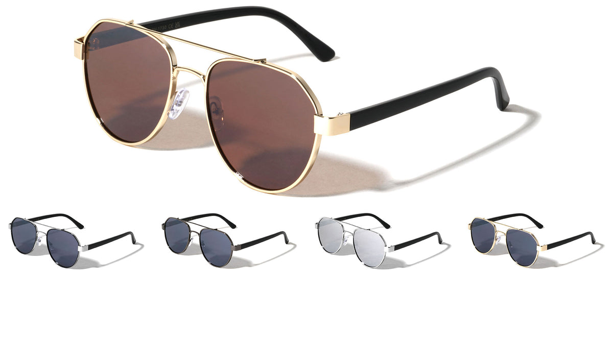 Flat Frame Modern Geometric Aviators Wholesale Sunglasses