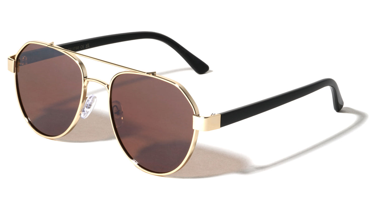 Flat Frame Modern Geometric Aviators Wholesale Sunglasses