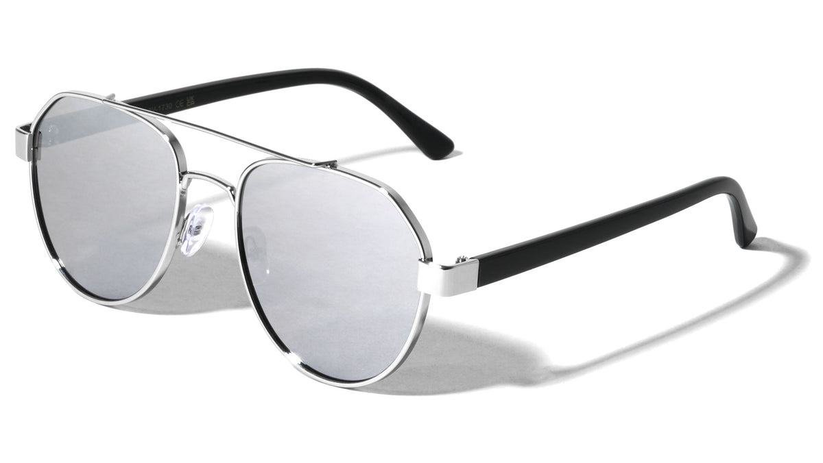 Flat Frame Modern Geometric Aviators Wholesale Sunglasses