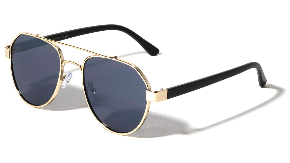 Flat Frame Modern Geometric Aviators Wholesale Sunglasses