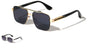 Rimless Diamond Edge Lens Art Deco Hinge Square Aviators Wholesale Sunglasses