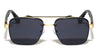 Rimless Diamond Edge Lens Art Deco Hinge Square Aviators Wholesale Sunglasses