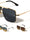 Rimless Frame Texture Accent Modern Square Aviators Wholesale Sunglasses
