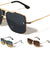 Rimless Frame Texture Accent Modern Square Aviators Wholesale Sunglasses