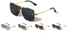 Rimless Frame Texture Accent Modern Square Aviators Wholesale Sunglasses