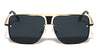 Rimless Frame Texture Accent Modern Square Aviators Wholesale Sunglasses