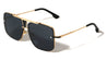 Rimless Frame Texture Accent Modern Square Aviators Wholesale Sunglasses