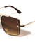 Rimless Frame Texture Accent Modern Square Aviators Wholesale Sunglasses
