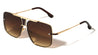 Rimless Frame Texture Accent Modern Square Aviators Wholesale Sunglasses