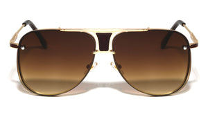 Rimless Frame Texture Accent Modern Tear Aviators Wholesale Sunglasses