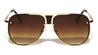 Rimless Frame Texture Accent Modern Tear Aviators Wholesale Sunglasses