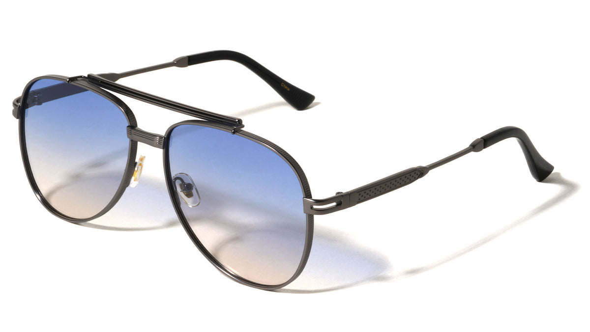 Frame Texture Accent Modern Tear Aviators Wholesale Sunglasses