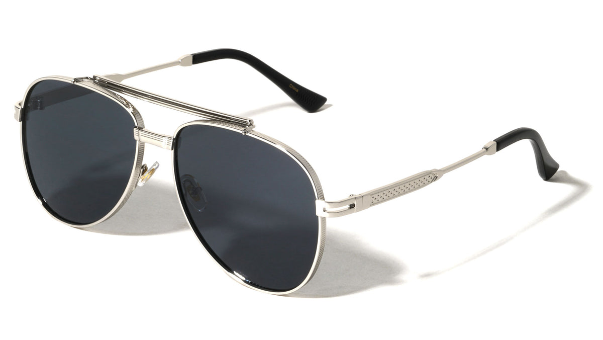 Frame Texture Accent Modern Tear Aviators Wholesale Sunglasses