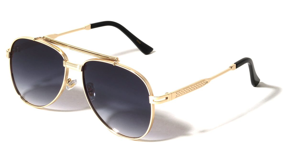 Frame Texture Accent Modern Tear Aviators Wholesale Sunglasses