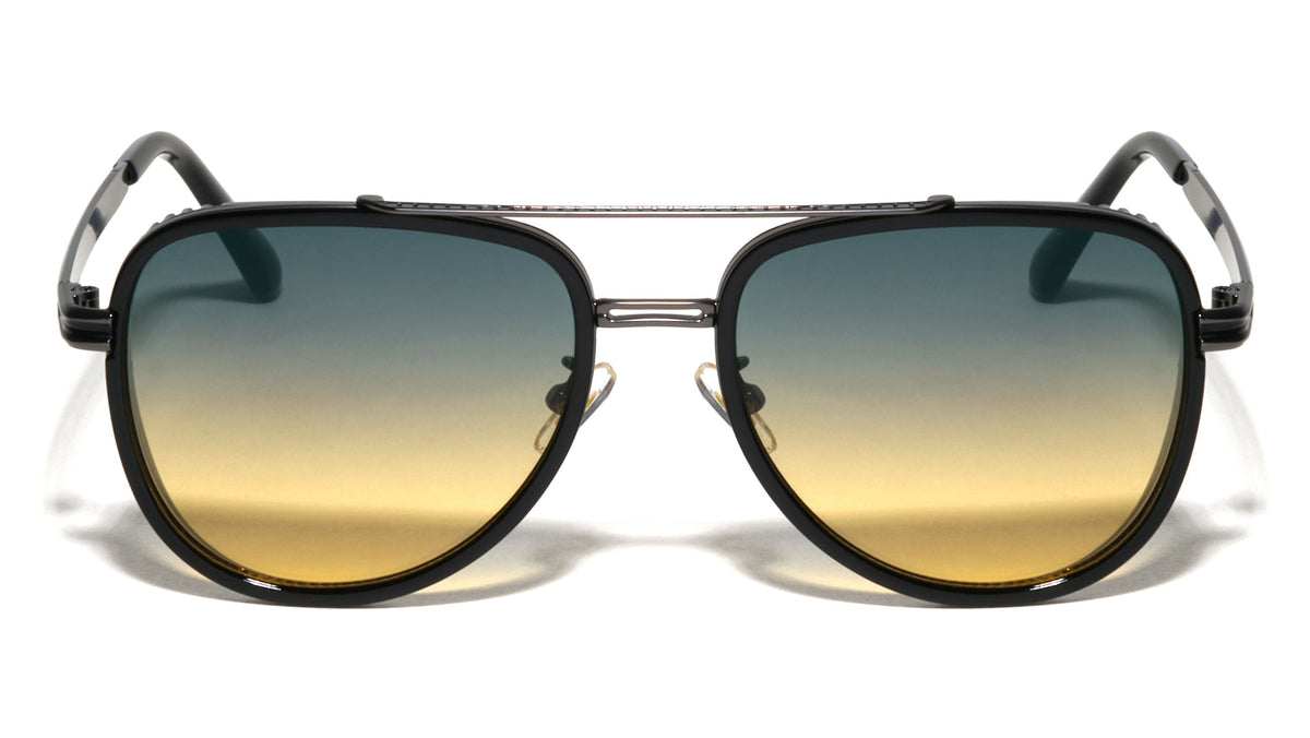 Side Frame Texture Shield Modern Tear Aviators Wholesale Sunglasses