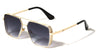 Greek Key Side Shield Pattern Modern Square Aviators Wholesale Sunglasses
